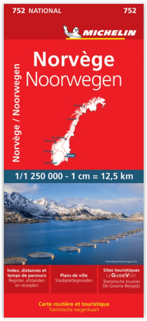 Landkaart Wegenkaart 752 Noorwegen - Michelin