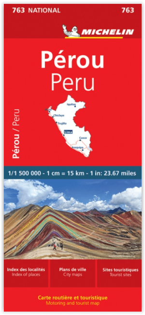 Landkaart Wegenkaart 763 Peru Zuid Amerika - Michelin