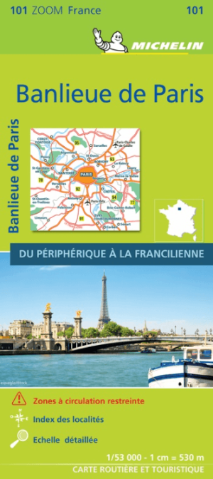 Landkaart Wegenkaart Stadskaart 101 Banlieue de Paris - Michelin