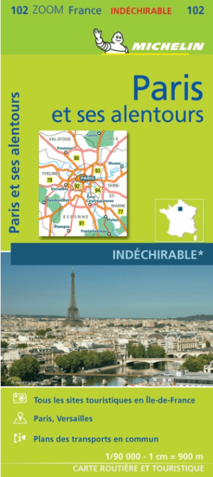 Landkaart Wegenkaart Stadskaart 102 Paris et alentours - Michelin