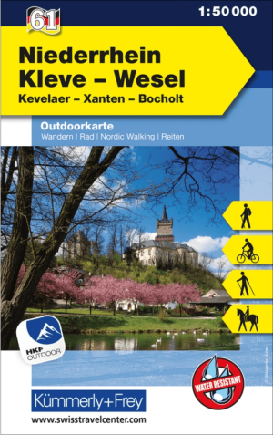 Wandelkaart Outdoorkaart 61 Niederrhein, Kleve & Wesel - K&f