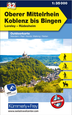 Wandelkaart Outdoorkaart 32 Oberer Mittelrhein - K&F