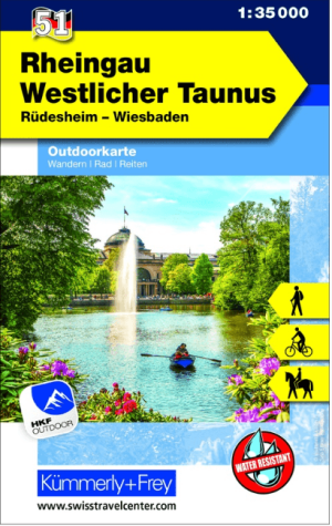 Wandelkaart Outdoorkaart 51 Rheingau - K&F