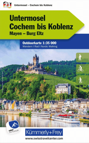 Wandelkaart Outdoorkaart 21 Untermosel, Cochem bis Koblenz - K&F