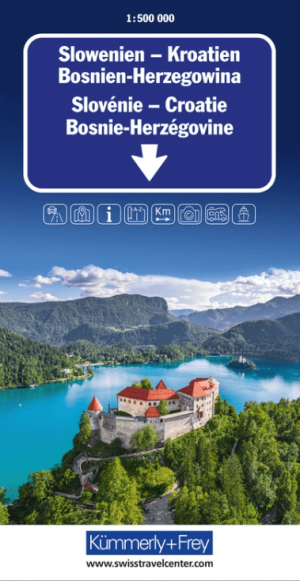 Landkaart Wegenkaart Slovenië, Kroatië & Bosnië-Herzegovina - K&F