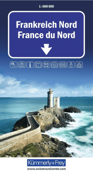 Landkaart Wegenkaart Road Map Frankrijk Noord - Hallwag