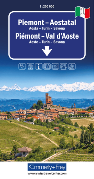 Landkaart Wegenkaart 1 Piemonte & Val d'Aosta - K&F