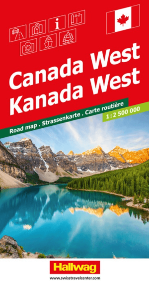 Landkaart Wegenkaart Road Maps Canada West - Hallwag