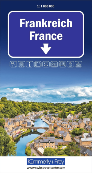 Landkaart Wegenkaart Road Map Frankrijk - Hallwag