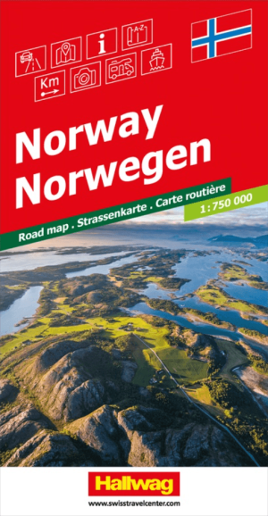 Landkaart Wegenkaart Road Map Noorwegen - Hallwag
