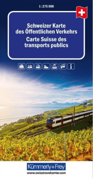 Spoorwegenkaart Schweizer Karte des öffentlichen Verkehrs - K&F