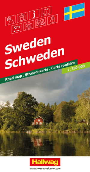 Landkaart Wegenkaart Road Map Zweden - Hallwag