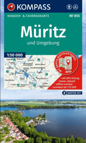Wandelkaart 855 Müritz & Umgebung - Kompass