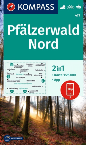 Wandelkaart 471 Pfälzerwald Nord - Kompass
