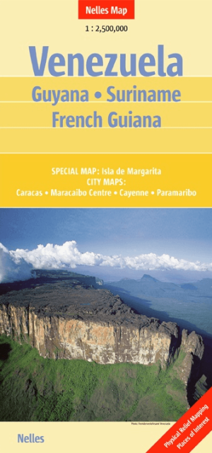 Landkaart Wegenkaart Venezuela, Guyana, Suriname & Frans Guiana