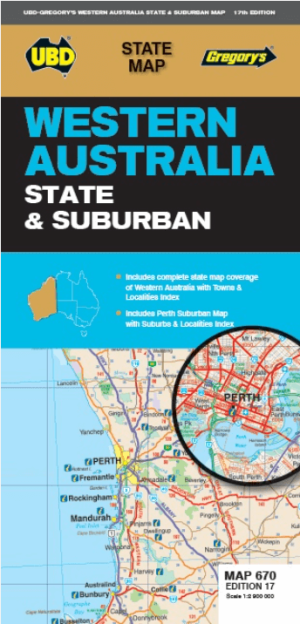 Landkaart Wegenkaart 670 Western Australia State & Suburban - UBD