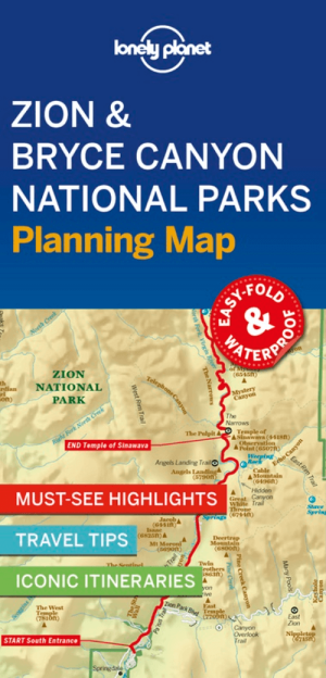 Landkaart Wegenkaart Planning map Zion & Bryce Canyon NP