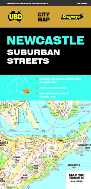 Landkaart Wegenkaart 280 Newcastle Suburban Streets - UBD