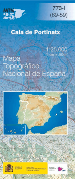 Wandelkaart 000773.1 Cala de Portinatx, Ibiza, Balearen Spanje