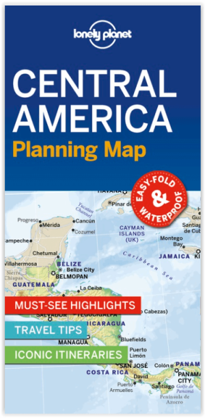 Landkaart Wegenkaart Planning map Central America - Lonely Planet