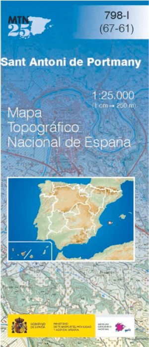 Wandelkaart 000798.1 Sant Antoni de Portmany, Ibiza, Balearen