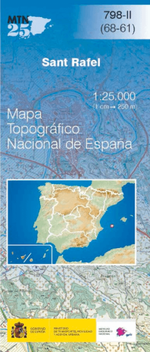 Wandelkaart 000798.2 Sant Rafel, Ibiza, Balearen Spanje - CNIG