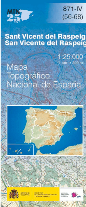 Wandelkaart 000871.4 San Vicente del Raspeig, Alicante, Valencia