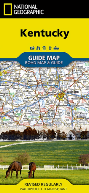 Landkaart Wegenkaart Kentucky State guide map - Nat Geo