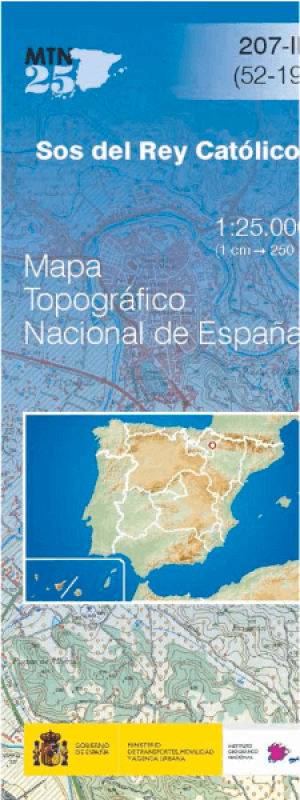Wandelkaart 00207.2 Sos del Rey Católico, Zaragosa, Aaragon- CNIG