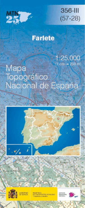 Wandelkaart 00356.3 Farlete, Zaragosa, Aragon - CNIG