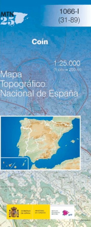 Wandelkaart 001066.1 Coín, Malaga, Andalusië Spanje - CNIG
