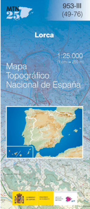Wandelkaart 000953.3 Lorca, Murcia, Murcia Spanje - CNIG