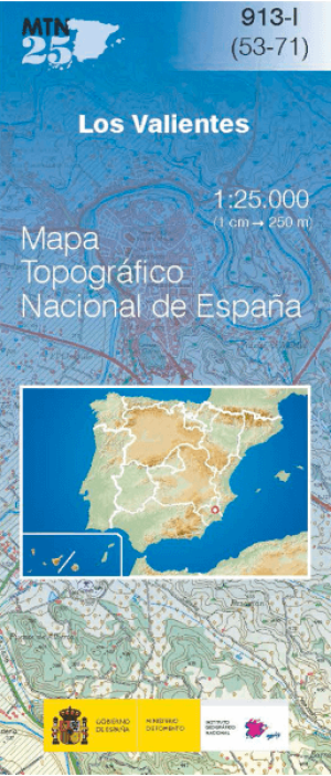 Wandelkaart 000913.1 Los Valientes, Murcia, Murcia Spanje - CNIG
