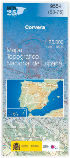 Wandelkaart 00955.1 Corvera, Murcia, Murcia Spanje - CNIG