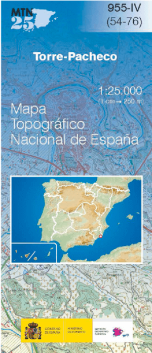 Wandelkaart 000955.4 Torre-Pacheco, Murcia, Murcia Spanje - CNIG