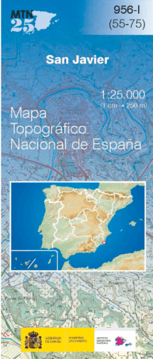 Wandelkaart 000956.1 San Javier, Murcia, Murcia Spanje - CNIG