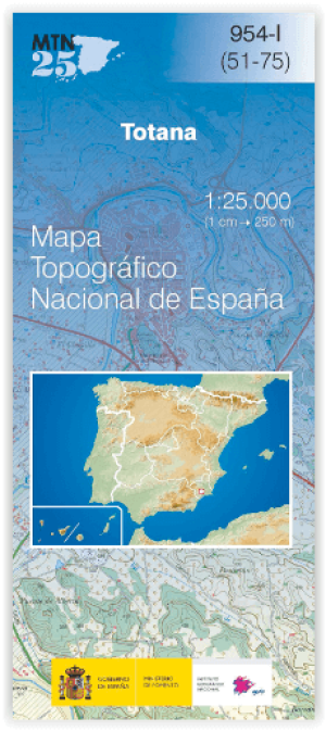 Wandelkaart 00954.1 Totana, Murcia, Murcia Spanje - CNIG
