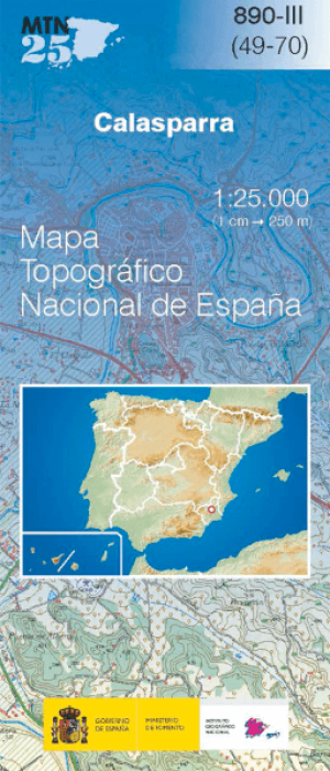 Wandelkaart 000890.3 Calasparra, Murcia, Murcia Spanje - CNIG