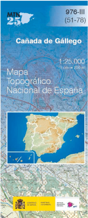 Wandelkaart 000976.3 Cañada del Gállego, Murcia, Murcia Spanje