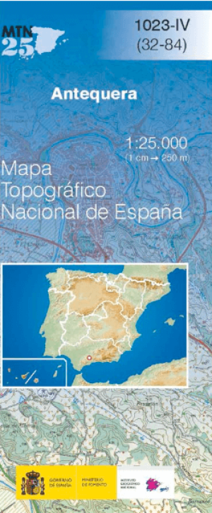 Wandelkaart 001023.4 Antequera, Malaga Andalusië Spanje - CNIG