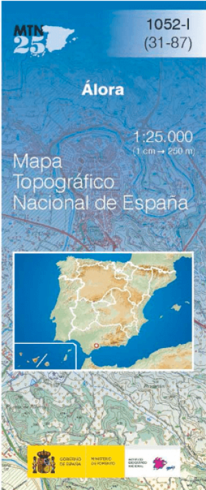 Wandelkaart 001052.1 Álora, Malaga Andalusië Spanje - CNIG
