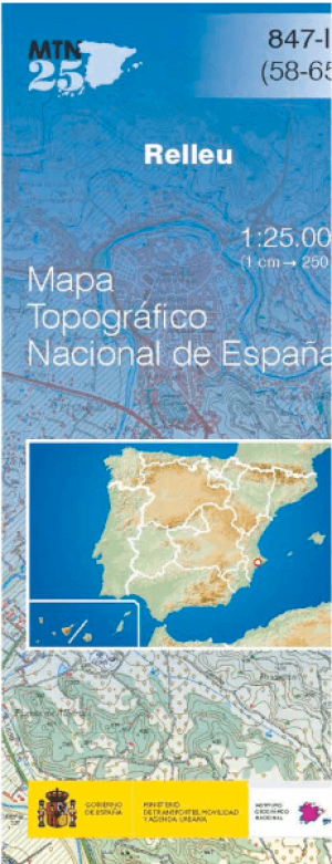 Wandelkaart 000847.2 Relleu, Alicante, Valencia Spanje - CNIG