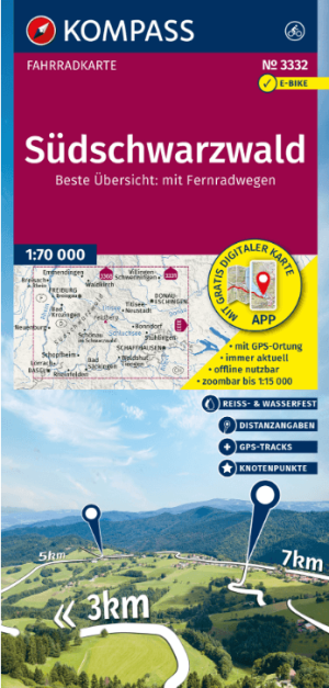 Fietskaart 3332 Südschwarzwald / Zuid Zwarte Woud - Kompass