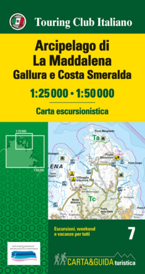 Wandelkaart 7 Arcipelago di La Maddalena Sardinië - TCI