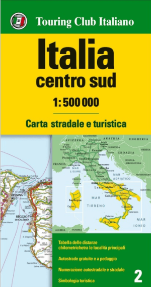 Landkaart Wegenkaart 2 Italië Centraal + Zuid - TCI