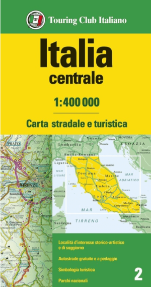 Landkaart Wegenkaart 2 Centraal Italië - TCI