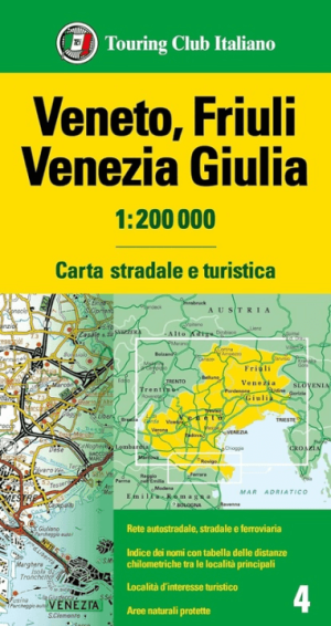 Landkaart Wegenkaart R04 Veneto, Friuli Venice & Giulia - TCI