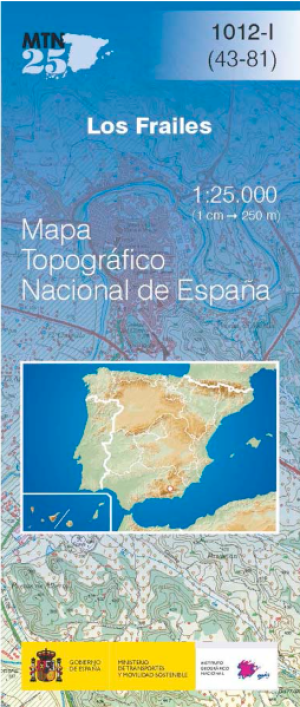 Wandelkaart 001012.1 Los Frailes, Alicante, Valencia Spanje