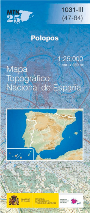 Wandelkaart 001031.3 Polopos, Granada Andalusië Spanje - CNIG