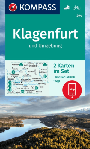 Wandelkaart 294 Klagenfurt en omgebung - Kompass